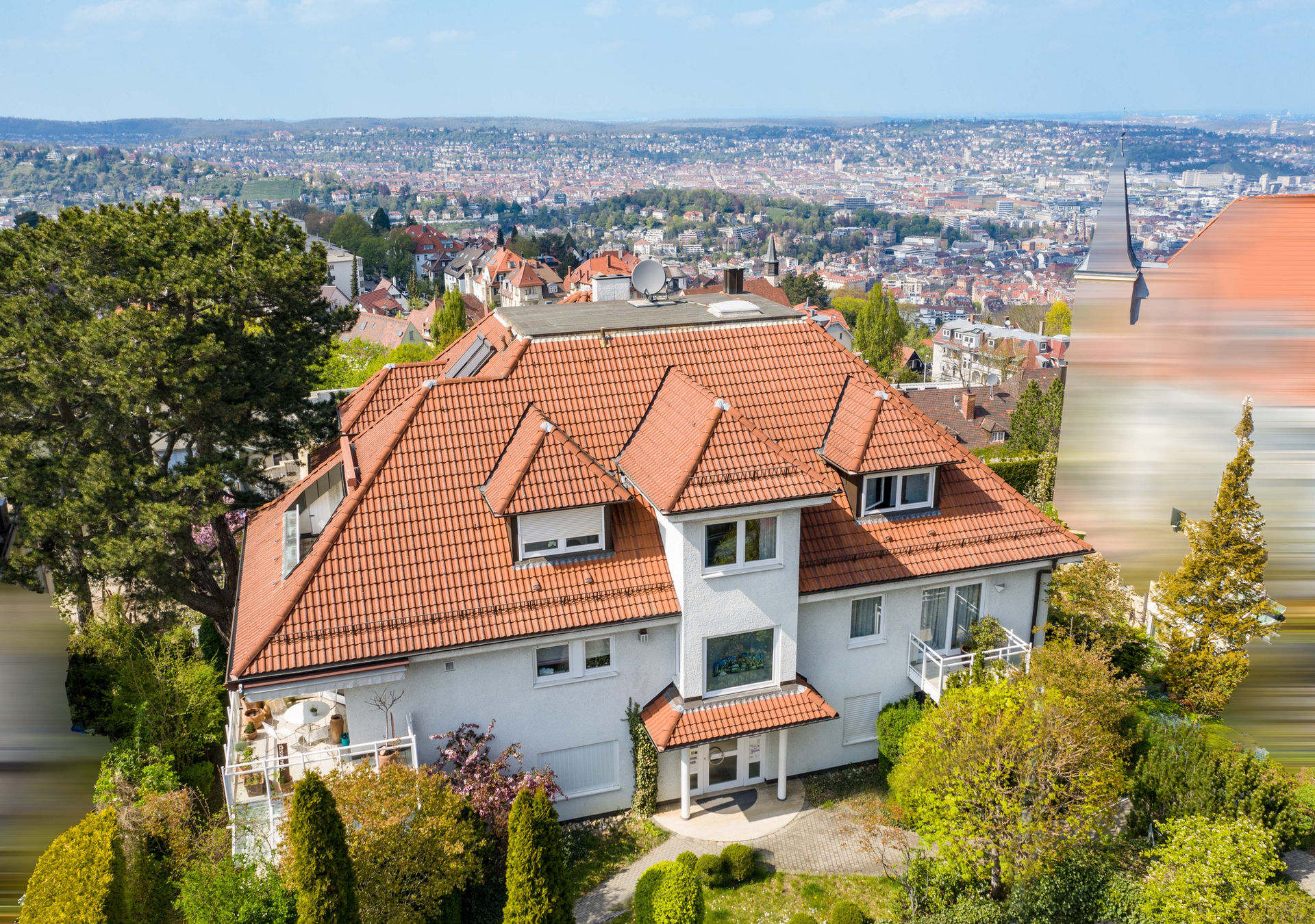 Vogelperspektive vom Haus
